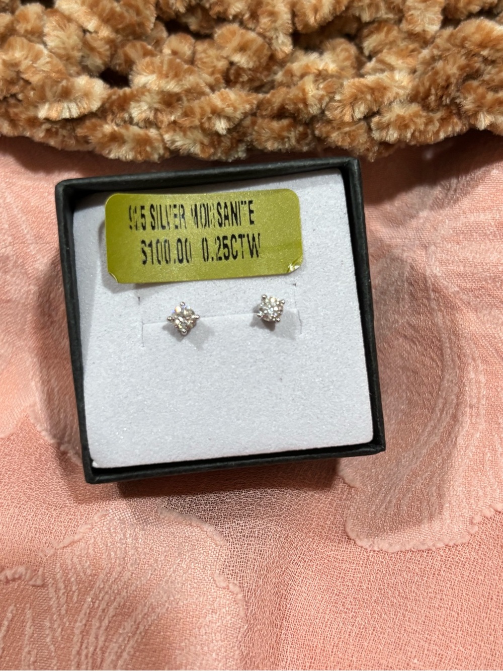 925 Sterling Silver moissanite Stud Earrings